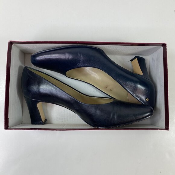 Etienne Aigner Womens Taylor Black Leather Heels Made in Spain Size 9 - Picture 8 of 9